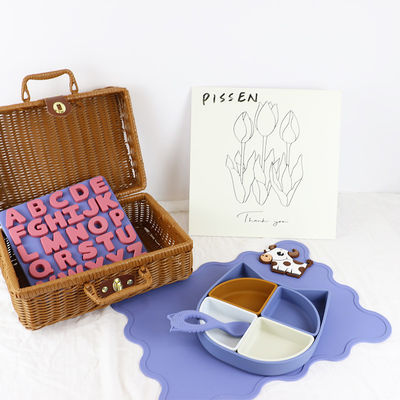 Cat Shape Silicone tafelgerei Set, Silicone Split Cat Plate Cat Shape Lepel Niet giftig BPAvrij