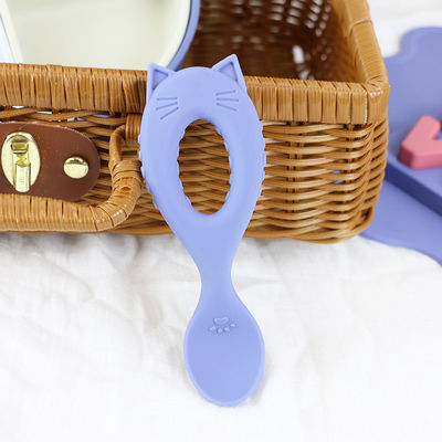 Cat Shape Silicone tafelgerei Set, Silicone Split Cat Plate Cat Shape Lepel Niet giftig BPAvrij