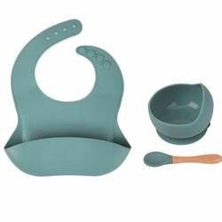 Custom Pantone Kleur siliconen dinerset 5pcs Silicone Zuig Afstoten Set Food Grade Materiaal OEM ODM