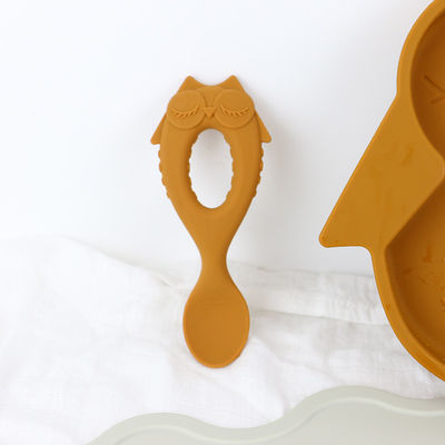Bruin Owl Style Silicone Suction Plate voor Multi Functioneel van Peuterjonge geitjes