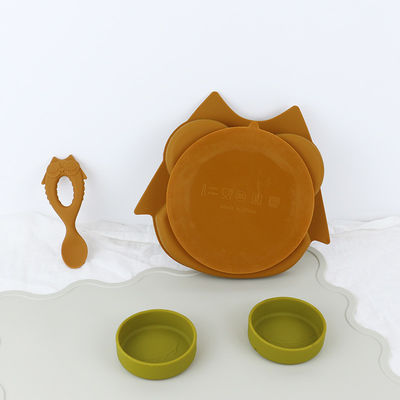 Bruin Owl Style Silicone Suction Plate voor Multi Functioneel van Peuterjonge geitjes