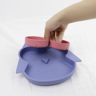 Owl Shape Silicone Baby Suction-Plaat niet Giftige BPA Vrij met Pantone-Kleur