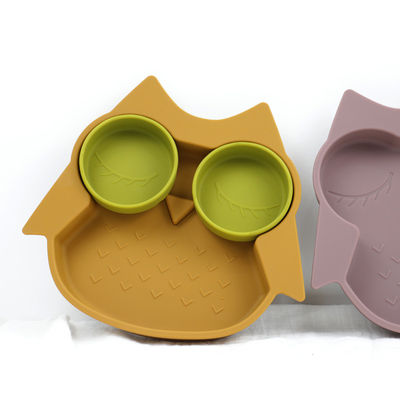 Owl Shape Silicone Baby Suction-Plaat niet Giftige BPA Vrij met Pantone-Kleur