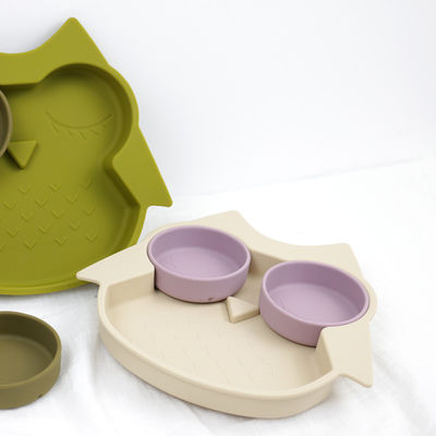 Owl Shape Silicone Baby Suction-Plaat niet Giftige BPA Vrij met Pantone-Kleur