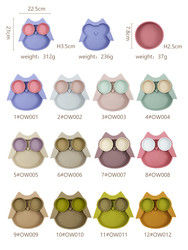 Owl Shape Silicone Baby Suction-Plaat niet Giftige BPA Vrij met Pantone-Kleur