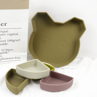 Draag Panda Shape Toddler Silicone Plates Vastgestelde niet Giftige Vriendschappelijke Eco