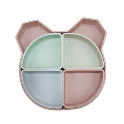 Draag Panda Shape Toddler Silicone Plates Vastgestelde niet Giftige Vriendschappelijke Eco