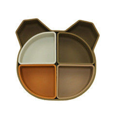 Draag Panda Shape Toddler Silicone Plates Vastgestelde niet Giftige Vriendschappelijke Eco