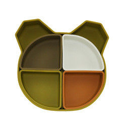 Draag Panda Shape Toddler Silicone Plates Vastgestelde niet Giftige Vriendschappelijke Eco