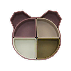 Draag Panda Shape Toddler Silicone Plates Vastgestelde niet Giftige Vriendschappelijke Eco