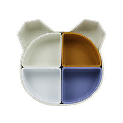 Draag Panda Shape Toddler Silicone Plates Vastgestelde niet Giftige Vriendschappelijke Eco