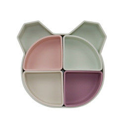 Draag Panda Shape Toddler Silicone Plates Vastgestelde niet Giftige Vriendschappelijke Eco