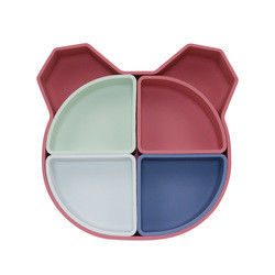 Draag Panda Shape Toddler Silicone Plates Vastgestelde niet Giftige Vriendschappelijke Eco