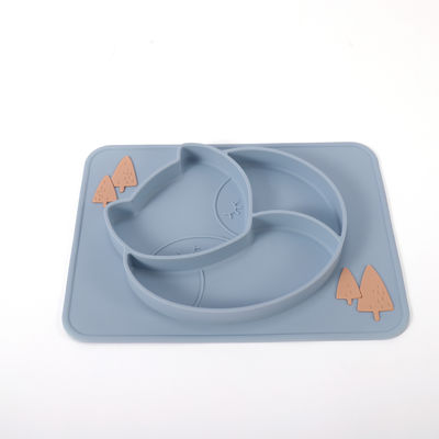 Passen de zuiging Verdeelde Platen van het Peutersilicone Zacht met Embleem aan
