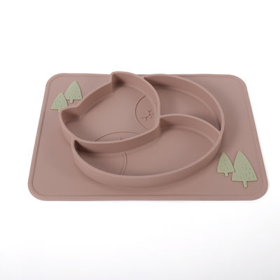 Passen de zuiging Verdeelde Platen van het Peutersilicone Zacht met Embleem aan
