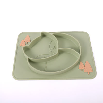 Passen de zuiging Verdeelde Platen van het Peutersilicone Zacht met Embleem aan