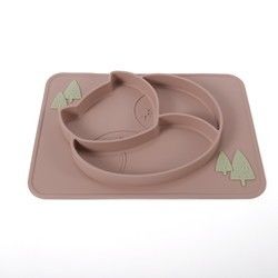 Passen de zuiging Verdeelde Platen van het Peutersilicone Zacht met Embleem aan