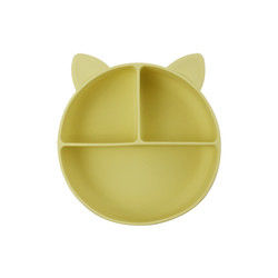 Cat Style Kids Silicone Bowl, Kleurrijke Silicone Verdeelde OEM van de Zuigingsplaat