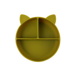 Cat Style Kids Silicone Bowl, Kleurrijke Silicone Verdeelde OEM van de Zuigingsplaat