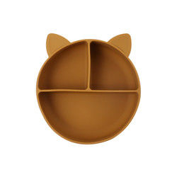 Cat Style Kids Silicone Bowl, Kleurrijke Silicone Verdeelde OEM van de Zuigingsplaat