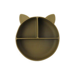 Cat Style Kids Silicone Bowl, Kleurrijke Silicone Verdeelde OEM van de Zuigingsplaat