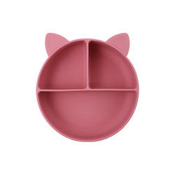 Cat Style Kids Silicone Bowl, Kleurrijke Silicone Verdeelde OEM van de Zuigingsplaat