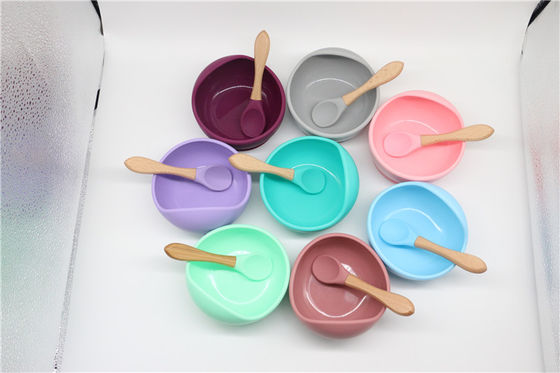 Multi de Kom Vastgestelde Zachte Flexibel van het Kleuren Duurzame Silicone voor Baby het Voeden