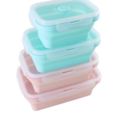 Van de het Silicone Opvouwbare Lunch van de voedselrang de Doos Vouwbare Duurzaam met Deksel