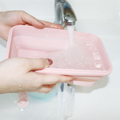 Van de het Silicone Opvouwbare Lunch van de voedselrang de Doos Vouwbare Duurzaam met Deksel