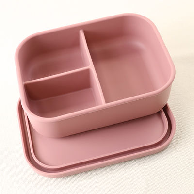 3 de Lunchcontainers van het compartimentensilicone, Opnieuw te gebruiken Silicone Bento Lunch Box Leak Proof
