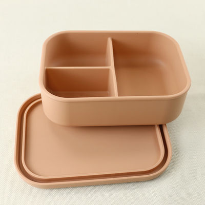 3 de Lunchcontainers van het compartimentensilicone, Opnieuw te gebruiken Silicone Bento Lunch Box Leak Proof