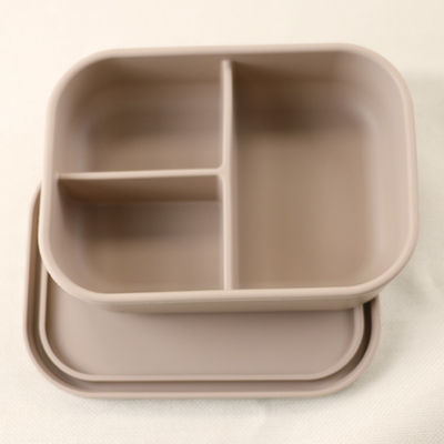 3 de Lunchcontainers van het compartimentensilicone, Opnieuw te gebruiken Silicone Bento Lunch Box Leak Proof