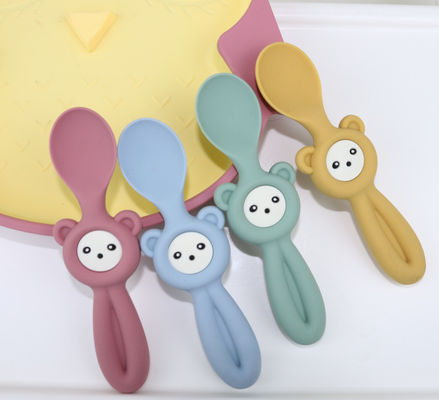 Zachte Leuke Panda Style Silicone Forks And-Lepels voor Babykinderen