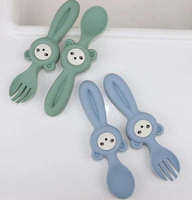Zachte Leuke Panda Style Silicone Forks And-Lepels voor Babykinderen