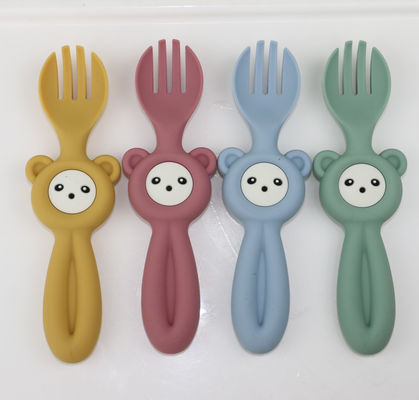 Zachte Leuke Panda Style Silicone Forks And-Lepels voor Babykinderen