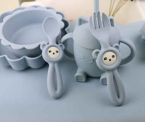 Zachte Leuke Panda Style Silicone Forks And-Lepels voor Babykinderen