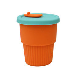 Van de het Siliconekoffie van het reiskamp de Opvouwbare Kop 350ml met Straw Lid