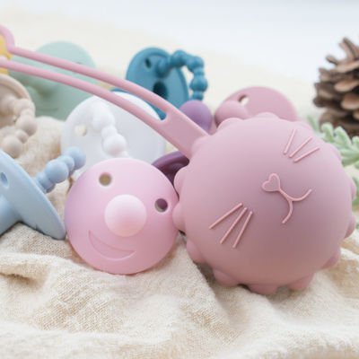 Cat Kitty Shape Silicone Pacifier Case-zakhouder voor het Tandjes krijgenfopspenen van de Babypeuter