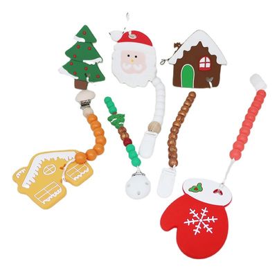 DIY-Siliconekerstboom Teether, Veilige Zachte Rubberparels voor Tandjes krijgen