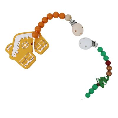 DIY-Siliconekerstboom Teether, Veilige Zachte Rubberparels voor Tandjes krijgen