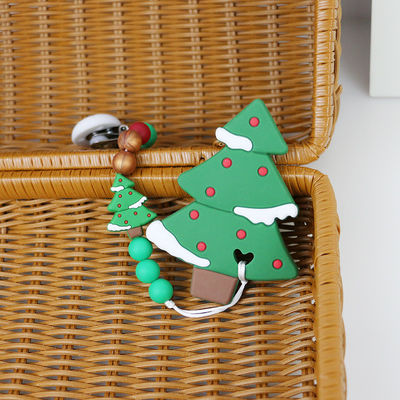 DIY-Siliconekerstboom Teether, Veilige Zachte Rubberparels voor Tandjes krijgen