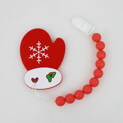 DIY-Siliconekerstboom Teether, Veilige Zachte Rubberparels voor Tandjes krijgen