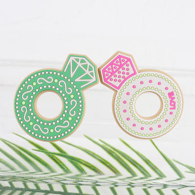 Beeldverhaal Diamond Silicone Baby Teether, de niet Giftige Ringen van het Siliconetandjes krijgen