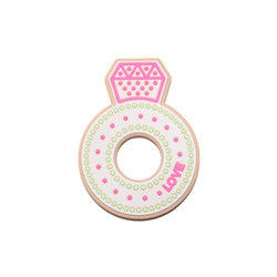 Beeldverhaal Diamond Silicone Baby Teether, de niet Giftige Ringen van het Siliconetandjes krijgen