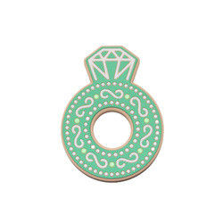 Beeldverhaal Diamond Silicone Baby Teether, de niet Giftige Ringen van het Siliconetandjes krijgen