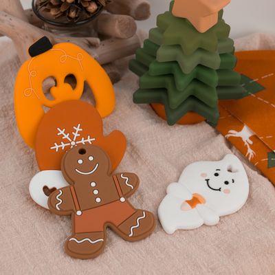 De Baby Teether van het douanesilicone met Halloween-de Mensenvorm van de Spookpeperkoek