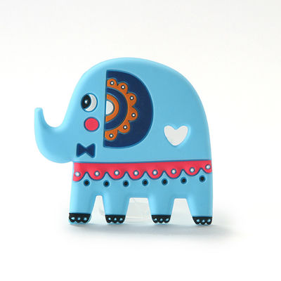 Van het de Rangsilicone van het olifantsvoedsel de Baby Teether BPA Vrij met past Embleem aan