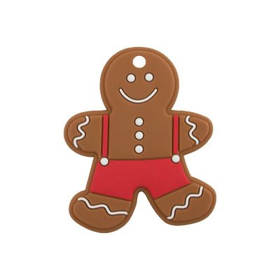 De Mensen Zacht Silicone Teether van de Kerstmispeperkoek Kleurrijk voor Babytandjes krijgen