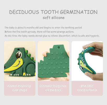 Het Siliconebaby Toy Teether Cartoon Pattern For dat van de voedselrang Tandjes krijgen kalmeert