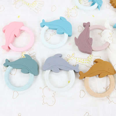 Kleurrijke Siliconebaby Teether met Vorm van de Beeldverhaal de Dierlijke Pinguïn